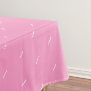 Pink Tablecloth with Hearts - Custom Colours