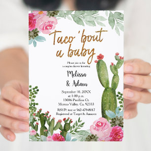Pink Taco bout a Baby Cactus Baby Shower Invitation