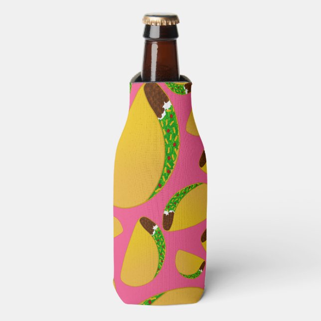 Pink tacos bottle cooler (Bottle Front)