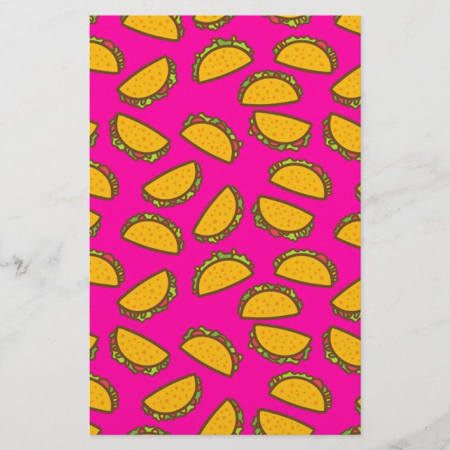 pink tacos stationery (Front)