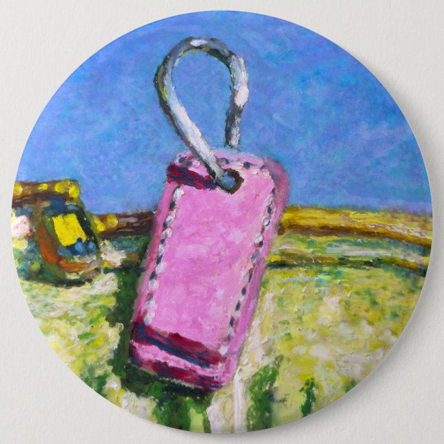 Pink Tag 6 Cm Round Badge (Front)