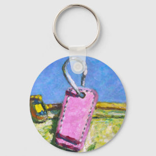 Pink Tag Key Ring