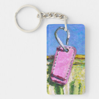 Pink Tag Key Ring
