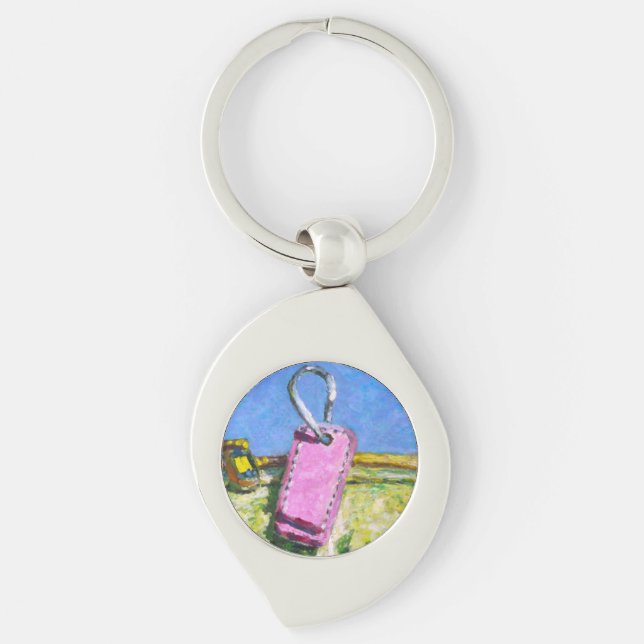 Pink Tag Key Ring (Front)