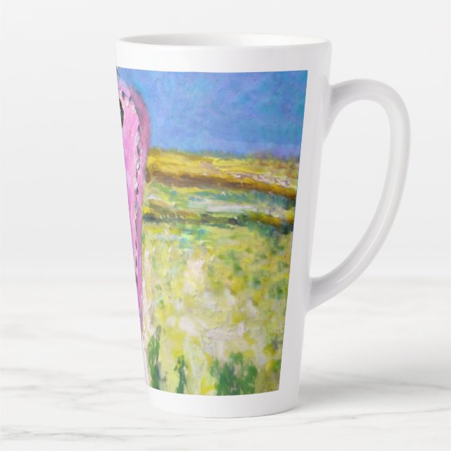 Pink Tag Latte Mug (Right)