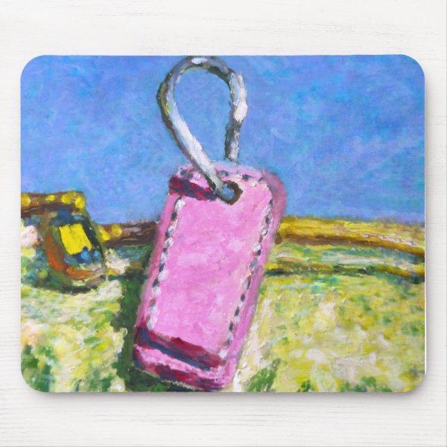 Pink Tag Mouse Pad (Front)