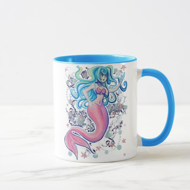 Pink Tailfin Mermaid Mug (Right)