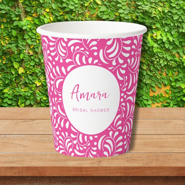 PINK TALAVERA BRIDAL SHOWER PAPER CUPS (Creator Uploaded)