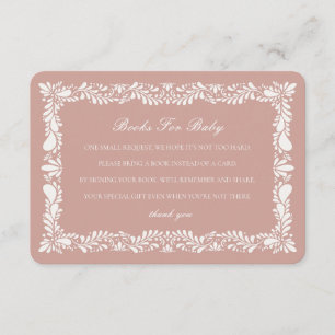 Pink Talavera Tile Books Baby Invitation Insert