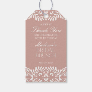 Pink Talavera Tile Fiesta Bridal Brunch Favour Gift Tags