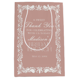 Pink Talavera Tile Fiesta Bridal Brunch Favours Medium Gift Bag