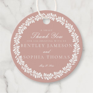 Pink Talavera Tile Spanish Fiesta Wedding Circle Favour Tags