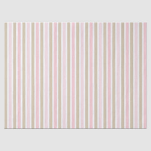 PINK TAN WHITE STRIPED PATTERN TISSUE PAPER