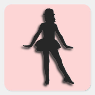 Pink Tap Dancer Square Sticker