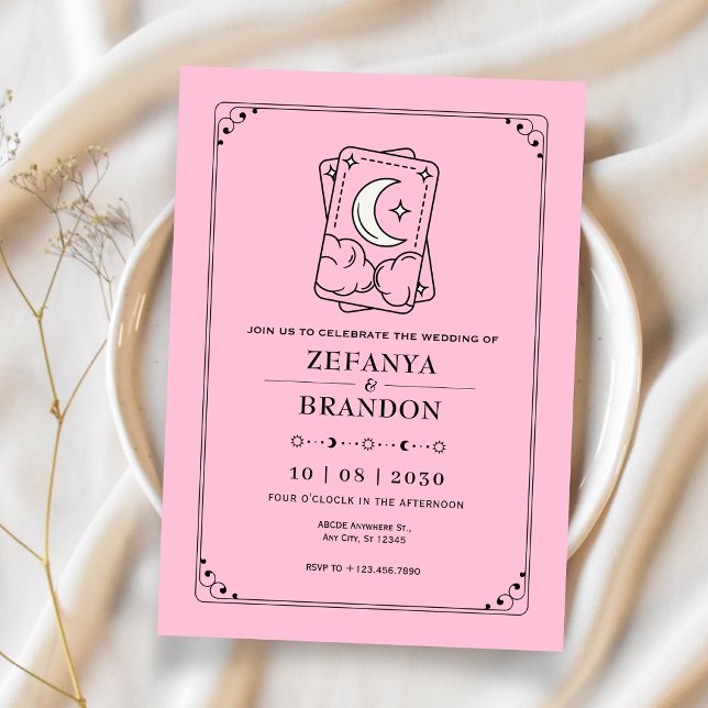 Pink tarot wedding  invitation (Creator Uploaded)