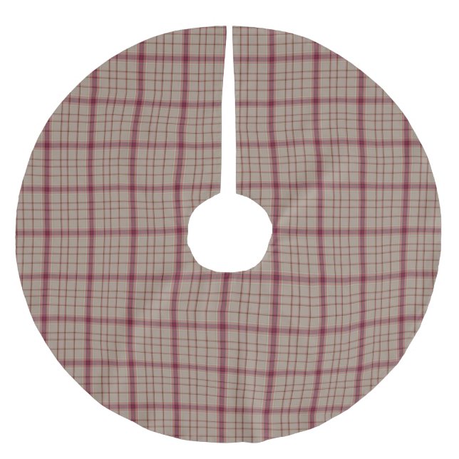 Pink Tartan Brushed Polyester Tree Skirt (Front)