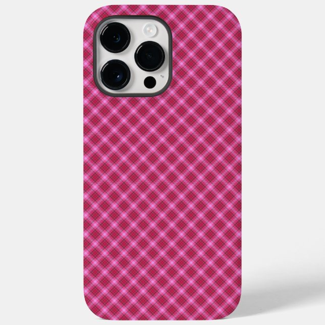 Pink tartan Case-Mate iPhone case (Back)