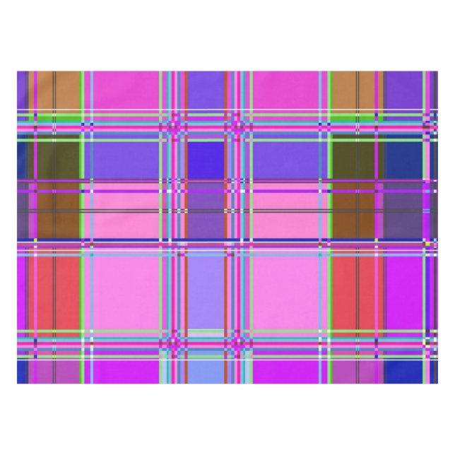 Pink tartan Fabric Pattern Cloth Madras (Front (Horizontal))