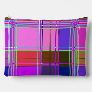 Pink tartan Fabric Pattern Cloth Madras Accessory Pouch