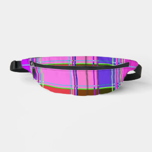 Pink tartan Fabric Pattern Cloth Madras Bum Bags