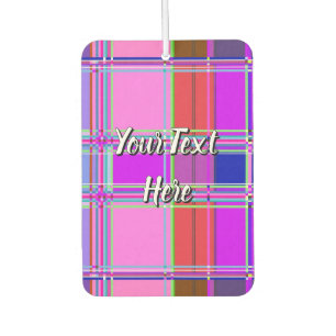 Pink tartan Fabric Pattern Cloth Madras Car Air Freshener