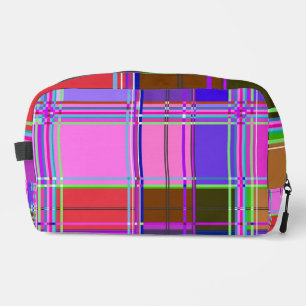Pink tartan Fabric Pattern Cloth Madras Dopp Kit
