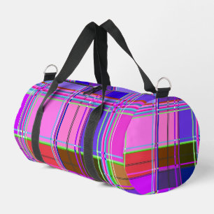 Pink tartan Fabric Pattern Cloth Madras Duffle Bag