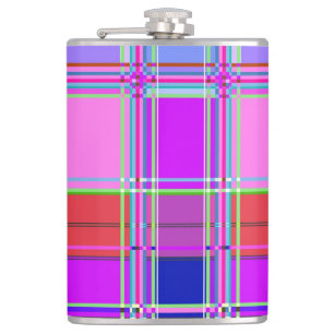Pink tartan Fabric Pattern Cloth Madras Hip Flask