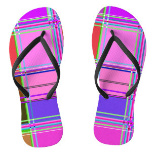 Pink tartan Fabric Pattern Cloth Madras Jandals