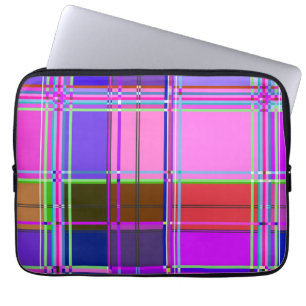 Pink tartan Fabric Pattern Cloth Madras Laptop Sleeve