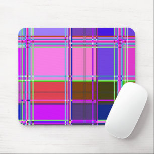 Pink tartan Fabric Pattern Cloth Madras Mouse Pad