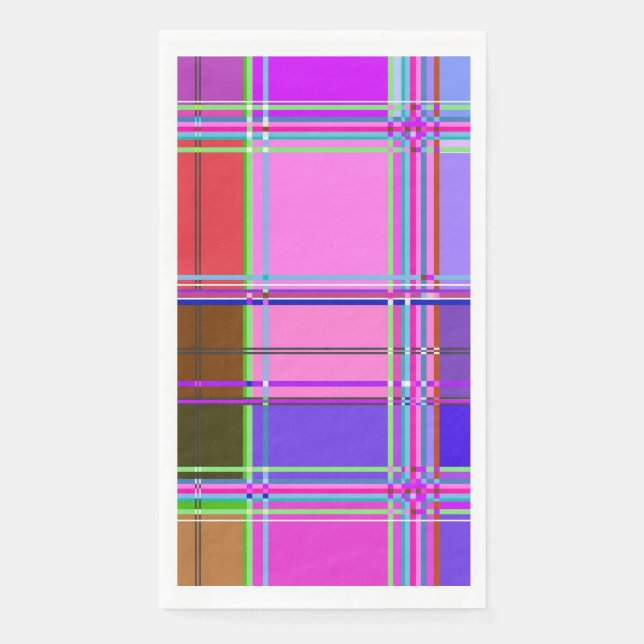 Pink tartan Fabric Pattern Cloth Madras Napkin (Front)