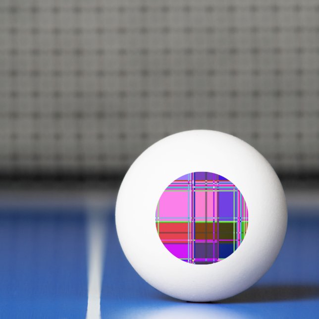 Pink tartan Fabric Pattern Cloth Madras Ping Pong Ball (Net)