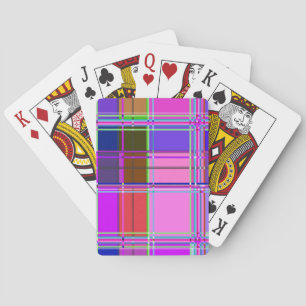 Pink tartan Fabric Pattern Cloth Madras Playing Cards