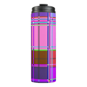 Pink tartan Fabric Pattern Cloth Madras Thermal Tumbler
