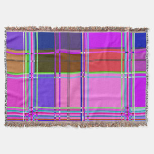 Pink tartan Fabric Pattern Cloth Madras Throw Blanket