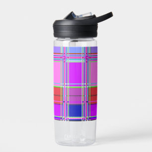 Pink tartan Fabric Pattern Cloth Madras Water Bottle