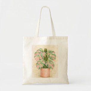 pink tartan monstera leaf Scottish scotland  Tote Bag