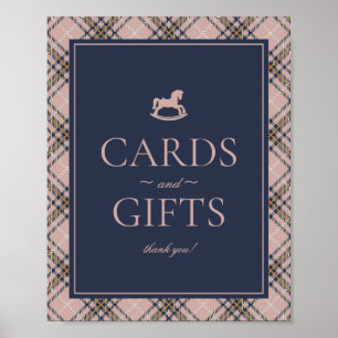 Pink Tartan Plaid Rocking Horse Cards & Gifts Poster