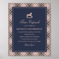 Pink Tartan Plaid Rocking Horse Time Capsule