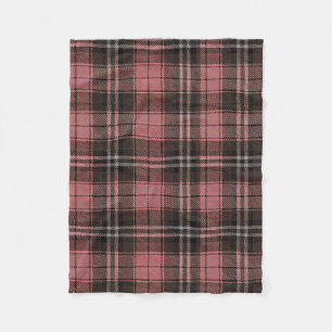 Pink Tartan Plaid Rustic Pattern Fleece Blanket