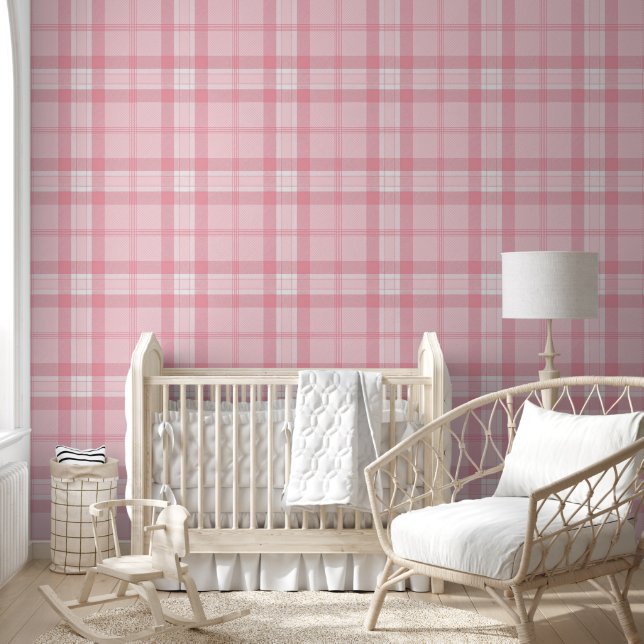 Pink Tartan Print – Cosy Plaid Wallpaper (Kids)