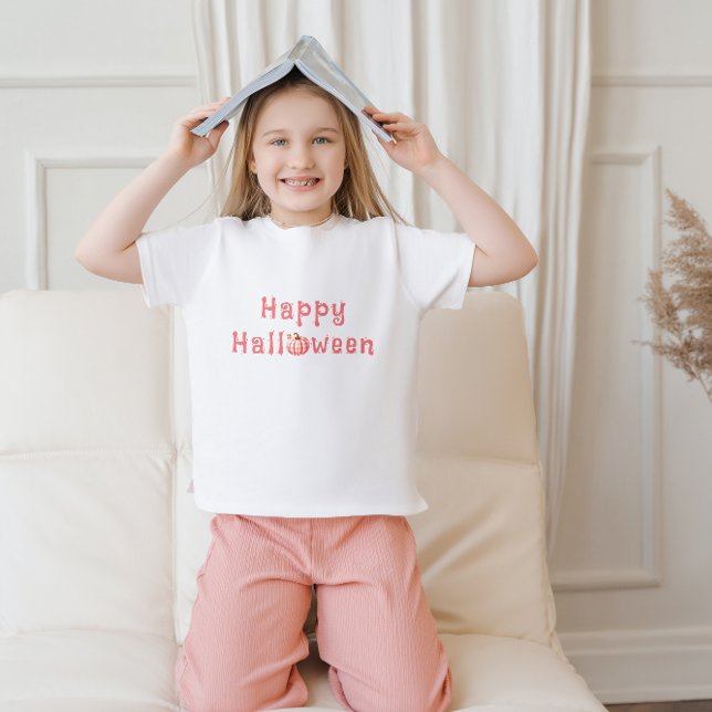 Pink Tartan Pumpkin Happy Halloween T-Shirt (Creator Uploaded)