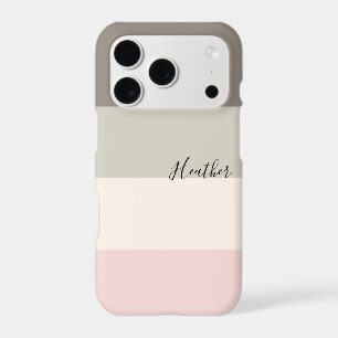 Pink Taupe Cream Colour Block Personalised
