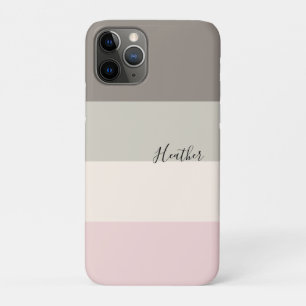 Pink Taupe Cream Colour Block Personalised Case-Mate iPhone Case