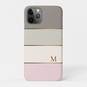 Pink Taupe Cream Gold Colour Block Monogram Case-Mate iPhone Case