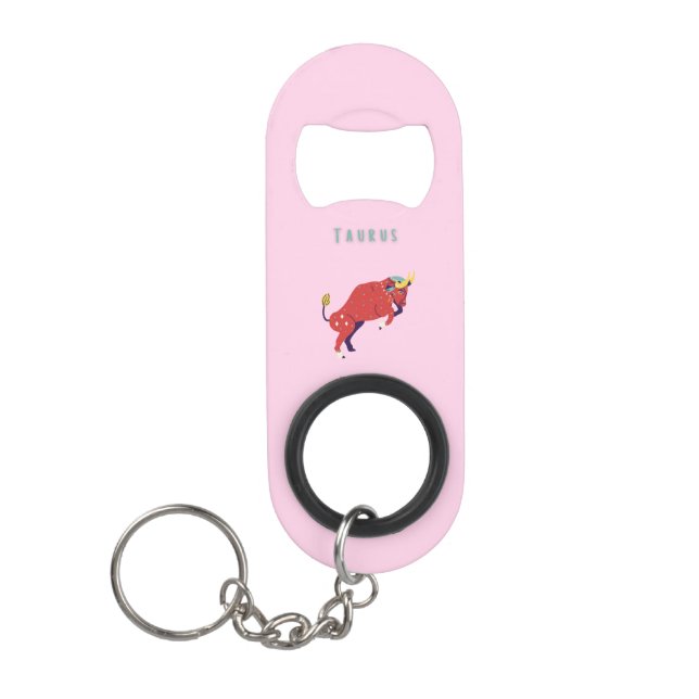 Pink Taurus, zodiac, star sign print (Front)