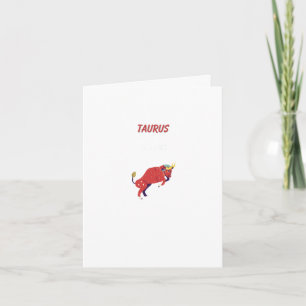 Pink Taurus, zodiac, star sign print Card
