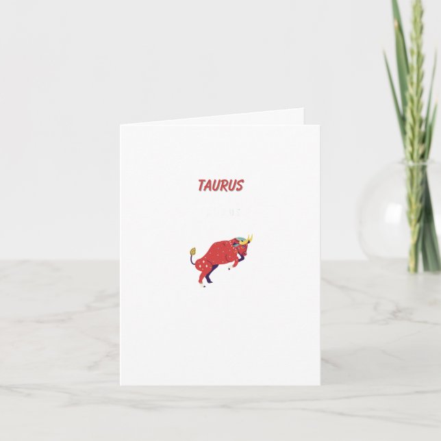 Pink Taurus, zodiac, star sign print Card (Front)