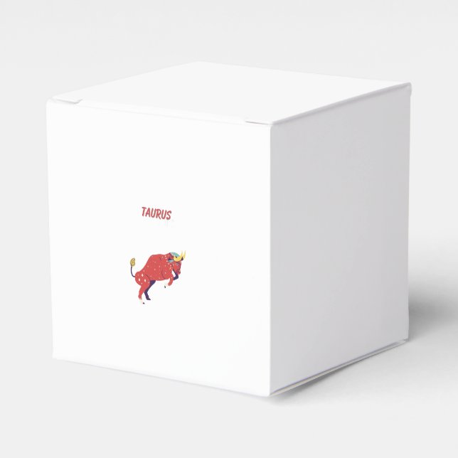 Pink Taurus, zodiac, star sign print Favour Box (Front Side)